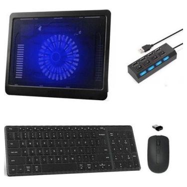 Imagem de Teclado, Mouse, Suporte Cooler Hub 4 Notebook Acer - Preto - BD Net