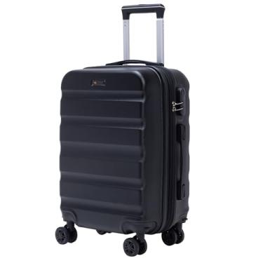 Imagem de Mala de Viagem Expansível para bordo World Onboard Fibra Rígida ABS com Rodas duplas que giram 360° e cadeado embutido (Preto)