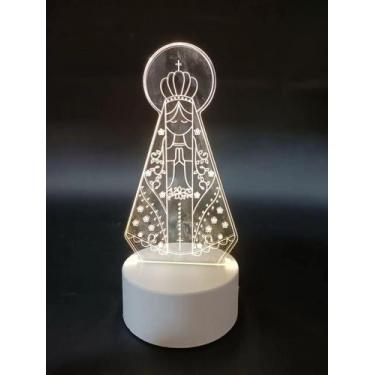 Imagem de Luminária Abajur de Led Nossa Senhora 3D 4W - Embu Led