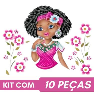 Imagem de Pano de Prato Para Fazer Saia Crochê Boneca Artesã Mulata Com Glitter 