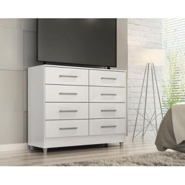 Imagem de Comoda raizza 8 gavetas branca - QUARTA DIVISÃO