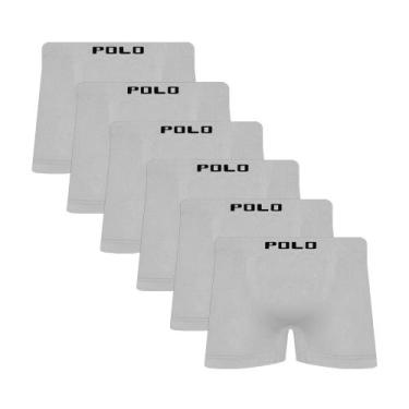 Imagem de Kit 6 Cuecas Polo Boxer Microfibra Branco - POLO STAR, P, Branco