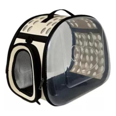 Imagem de Bolsa caixa mala de transporte pet gato cachorro transparente premium 