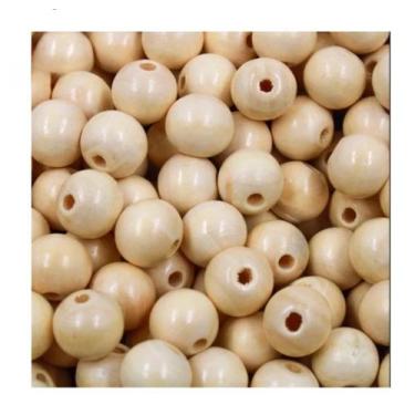 Imagem de Bolinha Madeira 12mm Com Furo 100 Peças Miçanga Artesanato - Doce Tern