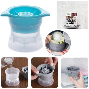 Imagem de Forma Gelo Bola Esferica Plastico Tampa Silicone 7,5X6,5X6Cm - Top Rio