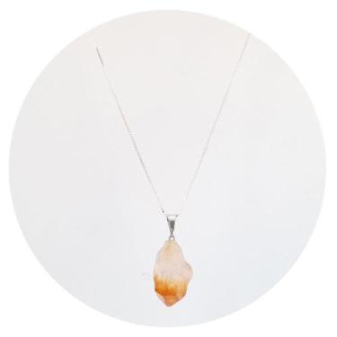 Imagem de Colar 50Cm Prata 925 Citrino Bruto - Natural - P. Vecchio - Ponte Vecc