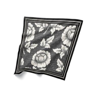 Imagem de Canga Saída De Praia Estampa Floral Preta 125X125cm Bali - PRESENTE-BR