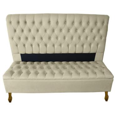 Imagem de Kit Cabeceira + Recamier Baú Iza Para Cama Box Casal Queen 1.58 - Sued