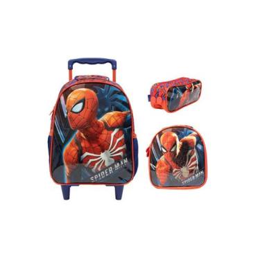 Imagem de Kit Escolar Spider Man Mochila de Rodas + Lancheira + Estojo - Xeryus