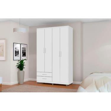 Imagem de Roupeiro / Guarda Roupas TI Solteiro 4 Portas Cor Branco - SM