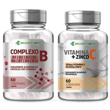 Imagem de Kit Vitamina C/ Zinco Quelado + Complexo B B1 B2 B3 B5 B6 B7 B9 B12 50