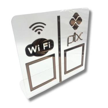 Imagem de Expositor DUPLO WI-FI - PIX - Cristal com Bronze - Lm Balcoes
