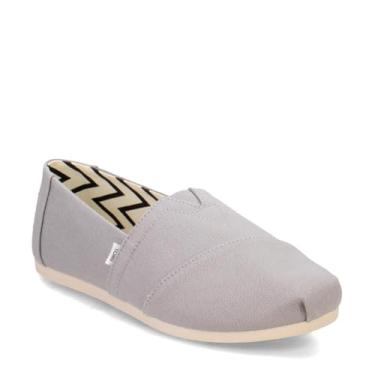 Imagem de TOMS Mocassim feminino Alpargata Wide, Lona de algodão reciclado cinza Drizzle, 6 Wide