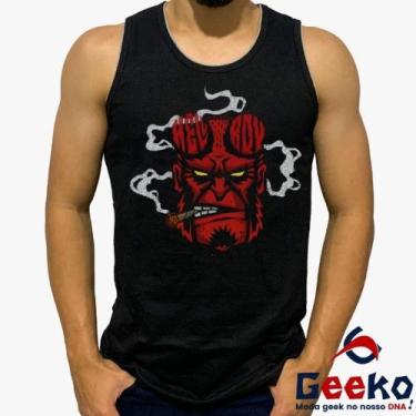 Imagem de Regata Hellboy 100% Algodão Geeko, Preto, G2