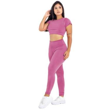 Imagem de Conjunto Feminino Fitness Top Manga + Calça Legging Basica  MAG853_901