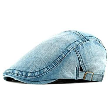 Imagem de Boina Estilosa Italiana Jeans Lavada Chapéu Unissex Primavera-Verão pa