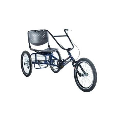 Imagem de Bicicleta 3 Rodas Triciclo Praiano Azul Dream Bike