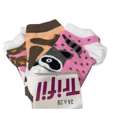Imagem de Meia Kit 3 Pares Infantil Casual Cano Curto Algodão Trifil T5027k, Mul
