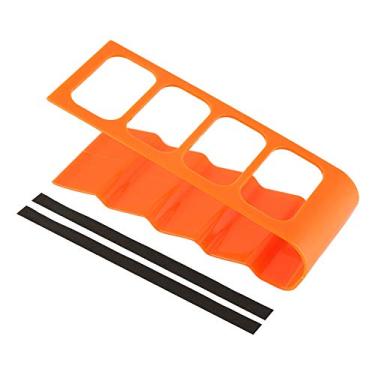 Imagem de 7.1 * 2.8 Polegadas Desktop Plástico Telefone VCR DVD TV Step Suporte de Controle Remoto Organizador de Rack de Armazenamento 4 Slots Design Leve e Portátil (ORANGE)