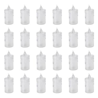 Imagem de Velas cintilantes de LED, velas decorativas sem chama - Lâmpada LED de para chá - Velas LED Velas a pilhas, 24X velas falsas elétricas românticas para namoro, casamento, festival