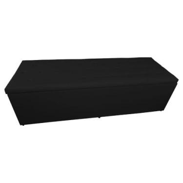 Imagem de Báu Calçadeira Juliana 160cm Suede Preto - Vallisa Decor