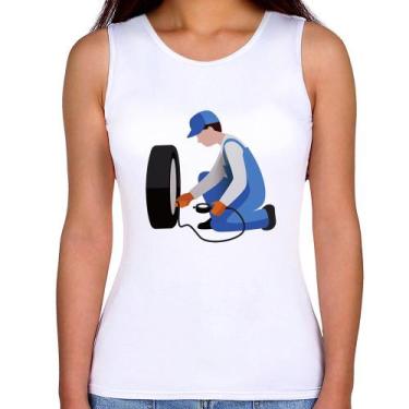 Imagem de Regata Feminina Borracharia - Foca na Moda, Branco, G