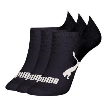 Imagem de Kit 3 Pares de Meias Puma Sapatilha Invisível Infantil, Preto, 29-34