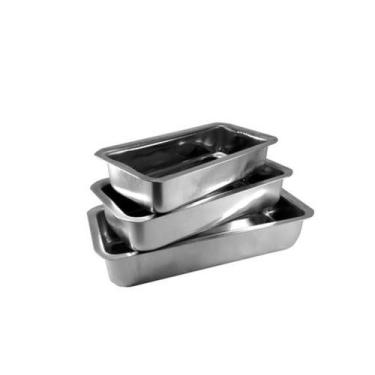 Imagem de Kit de 3 Forma Assadeira Para Pão Bolo Inglês Cuca Gelo Alumínio Polid