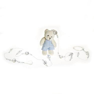 Imagem de Pingente De Cortina Urso Com Roupa Azul Quarto Bebê Infantil Menino (U