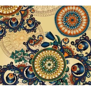 Imagem de Papel De Parede Mandala Arabesco Colorido 3d Lavável - IC DECOR