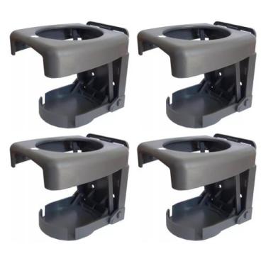Imagem de 4 Porta Copo Retrátil Lancha Ônibus Carro Universal Cinza Escuro - TOP