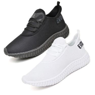 Imagem de Kit 2 Pares Feminino Esportivo Solado 4D  Black - Evoltenn, Black, 36
