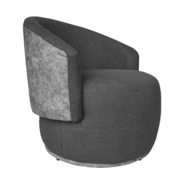 Imagem de Poltrona Decorativa Beatriz com Composê Calacata Cinza no Bouclê Grafi