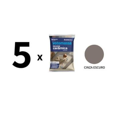 Imagem de Kit 5 Sacos De Rejunte Flex Votomassa Cinza Escuro 1 Kg - Votorantim C
