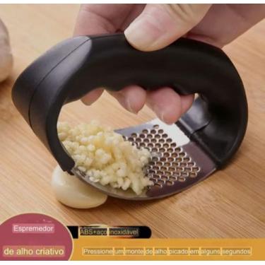 Imagem de Espremedor Amassador Triturador De Alho Inox Manual Cozinha Garlic Pre