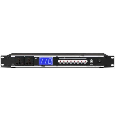 Imagem de Depusheng Condicionador de potência de 10 tomadas 10 Amp 2000w áudio digital sequenciador de energia montagem em rack com visor preciso de tensão em tempo real adequado para casa KTV sala de aula