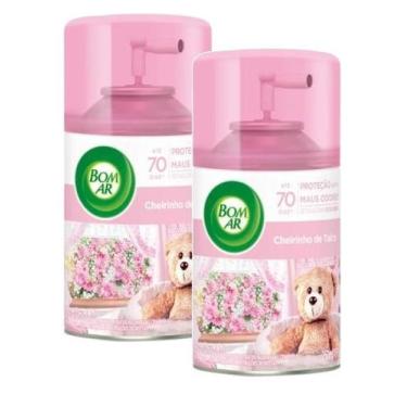 Imagem de 2 Refil aromatizante Bom Ar Freshmatic Cheirinho Talco 250ml