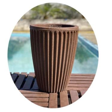 Imagem de Vaso De Planta Polietileno Jardim Varanda Alt 34cm Cone - Flores Imp, 