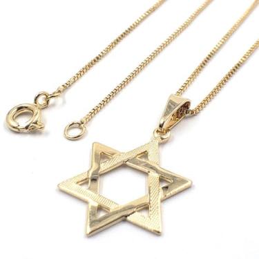 Imagem de Colar Gargantilha Estrela de Davi Banhada a Ouro 18k - C2Cam