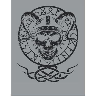 Imagem de Viking Helmet Warrior Skull Nordish Mythology Odin God Rune Vegvisir: 101 Mandalas - COLORING BOOK - Funny birthday present - A4 (8. 5x11) - 101 pages ... - Relax - Anti stress - For coloring