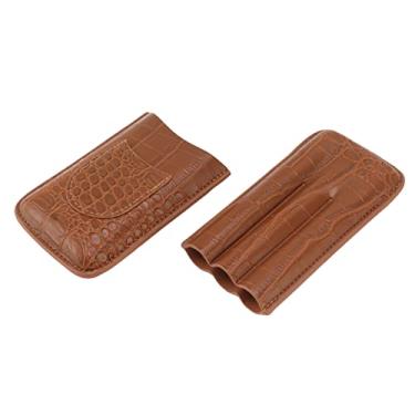 Imagem de Estojo Porta-Charutos de Couro Artificial Portátil Eleg 3 Dedos Caixa de Charutos para Viagens Ao Ar Livre Busin 78 Entusiasta Moderno de Charutos Este Estojo de Charutos de