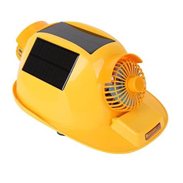Imagem de Capacete Com Ventilador Solar: Capacete Com Ventilador Duplo Com Luz, Capacete para Construção e Melhoria Casa, Capacetes para Capacete Rígido