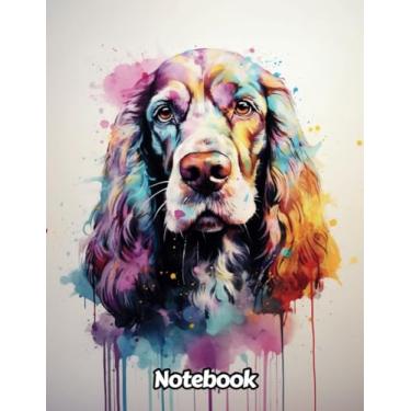 Imagem de Watercolor Dog Composition Notebook: College Ruled | Gift For People Who Love Cocker Spaniels, Pet Lovers | For Back To School, Office, Work | 8.5 x 11 Inches | 111 Pages