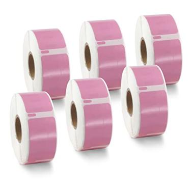 Imagem de BETCKEY Etiquetas coloridas compatíveis com Dymo 30330 (3/10.2 cm x 5.1 cm) pequenas etiquetas multiuso, compatíveis com impressoras de mesa Dymo LabelWriter Thermal 450, 4XL e Zebra [6 rolos, 3000