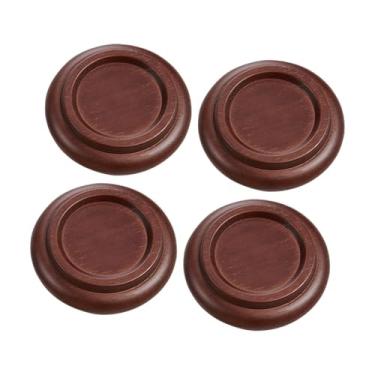 Imagem de simhoa 4 pçs piano rodízio copos piano perna coasters multifuncional tapete de piano suporte acessórios piano protetor piso piano pé cobre, Marrom