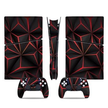 Imagem de Adesivo Skin para PS5 Slim Digital, conjunto completo de decalque de vinil para console e controle (preto)