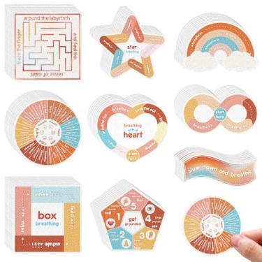 Imagem de Libima 72 peças adesivos sensoriais de ansiedade, adesivos texturizados, fidget, mindfulness, suprimentos para conselheiros escolares, adultos, alívio em cor Groovy