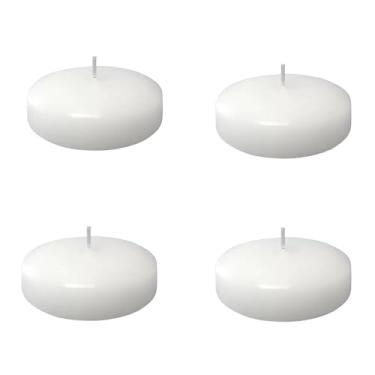 Imagem de Pacote com 4 velas flutuantes de centro de mesa, velas flutuantes brancas de 7,6 cm sem cheiro, velas de longa duração de 10 horas para o dia dos namorados, Ação de Graças, casamento, Natal, Ano Novo,
