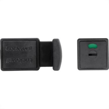 Imagem de Fechadura Trinco Wc Livre/Ocupado Pvc 35Mm Preto Lockwell 855