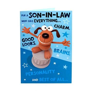 Imagem de UK Greetings | Cartão de aniversário do genro fofo | Presentes de feliz aniversário | Ele, meninos, homens | Design engraçado | Com envelopes | 143 x 216 mm